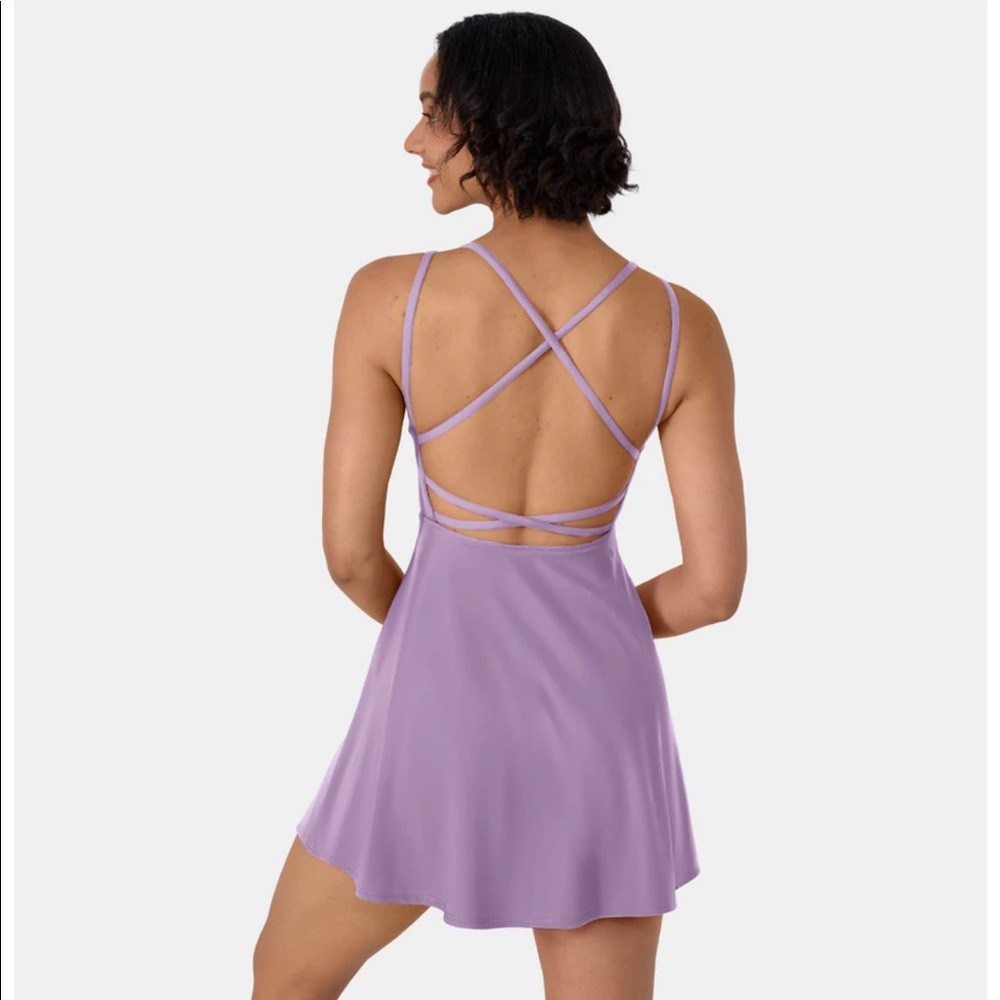 HALARA Everyday Crisscross Backless Flare Dress